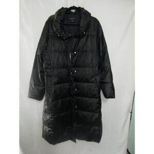 Lands’ End Black Long Puffer Down Coat Women’s XL Winter Jacket Warm Cozy Fall